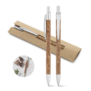 Eko poslovni pokloni | Promotivna kemijska olovka od pluta u kartonskoj futroli