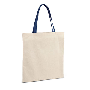 Eko poslovni pokloni | Eko pamučna shopping vrećica s obojanim ručkama, plave boje