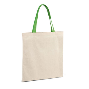Eko poslovni pokloni | Eko pamučna shopping vrećica s obojanim ručkama, zelene boje