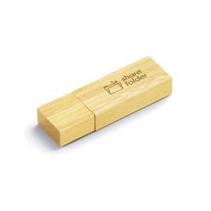 Promo eko USB memorijski stick od bambusa, 4Gb, sa tiskom loga | Eko poslovni pokloni