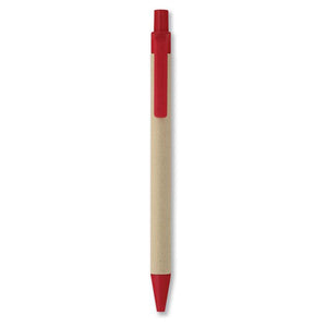 Reklamna kemijska olovka od biorazgradivih materijala, crvene boje | Poslovni pokloni