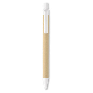 Reklamna kemijska olovka od biorazgradivih materijala, bijele boje | Poslovni pokloni