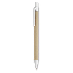 Reklamna kemijska olovka od biorazgradivih materijala, bijele boje, za tisak loga | Poslovni pokloni