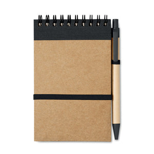 Eko A6 notes i olovka od recikliranog papira crne boje | Poslovni pokloni