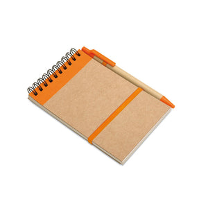 Eko A6 notes i olovka od recikliranog papira narančaste boje | Poslovni pokloni | Eko pokloni