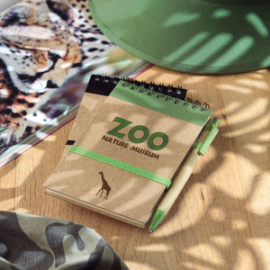 Eko A6 notes i olovka od recikliranog papira zelene boje s tiskom logotipa | Poslovni pokloni | Eko pokloni