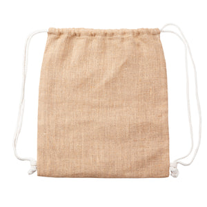 Promo jutena eko vrećica s vezicama i pamučnim džepom, za tisak loga | Poslovni pokloni