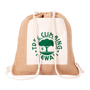 Promo jutena eko vrećica s vezicama i pamučnim džepom | Poslovni pokloni