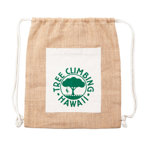 Promo jutena eko vrećica s vezicama i pamučnim džepom, s tiskom loga | Poslovni pokloni