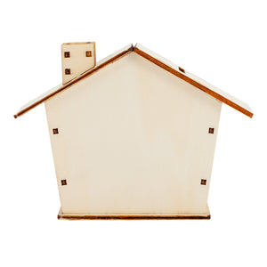 Reklamna drvena eko kasica u obliku kuće | Poslovni eko pokloni