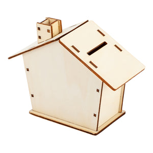 Promotivna drvena eko kasica u obliku kuće | Poslovni eko pokloni