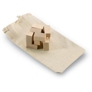 Promotivne drvene puzzle u pamučnoj vrećici | Reklamni pokloni