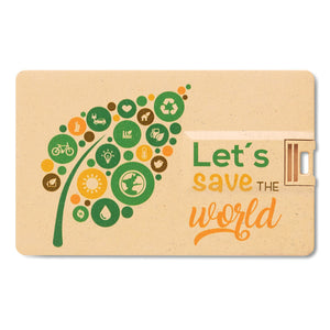 Eko poslovni pokloni | Eko promo USB stick od pšenične slame u obliku kartice