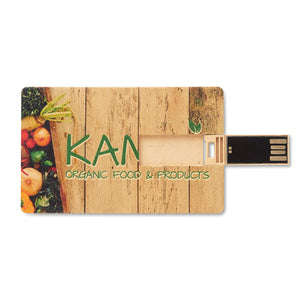 Eko poslovni pokloni | Eko USB stick od pšenične slame u obliku kartice sa tiskom loga