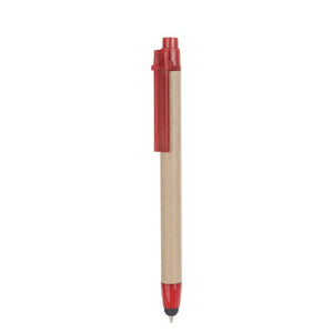 Reklamna kemijska olovka od recikliranog kartona, crvene boje | Poslovni pokloni