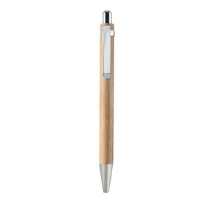 Promotivni eko set za pisanje od bambusa sa kemijskom i tehničkom olovkom, tehnička olovka s tiskom loga | Poslovni pokloni