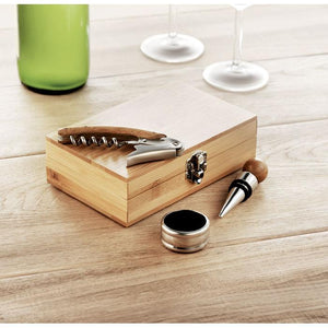 Promotivni set za vino u kutiji od bambusa za tisak logotipa | Poslovni pokloni | Promo pokloni