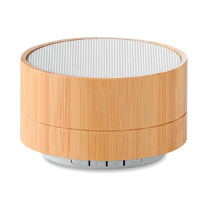 Promotivni 4.2 bežični 3W zvučnik u kućištu od bambusa, bijele boje | Poslovni pokloni