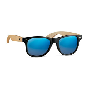 Promotivne sunčane naočale s capicama od bambusa, plave boje | Poslovni pokloni