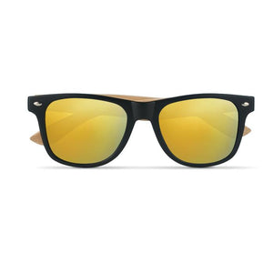 Promotivne sunčane naočale s capicama od bambusa, žute boje | Poslovni pokloni