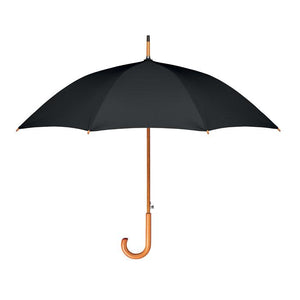 Promo kišobran s platnom od reciklirane PET ambalaže za tisak loga, crne boje | Poslovni pokloni