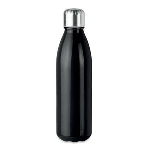 Promotivna staklena boca s metalnim čepom, 650ml, crne boje | Poslovni pokloni