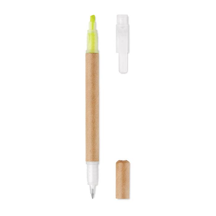 2u1 kemijska olovka od recikliranog kartona s markerom