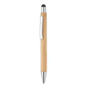 Reklamna bambus stylus kemijska olovka s kromiranim detaljima