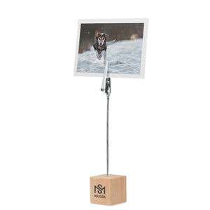 Eko poslovni pokloni | Promotivni drveni stalak s klipsom, s tiskom loga