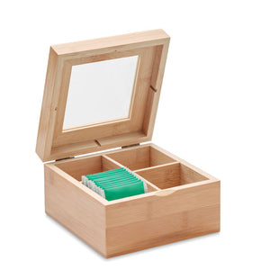 Eko poslovni pokloni | Promotivna kutija za čaj od bambusa, za tisak loga