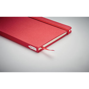 Eko poslovni pokloni | Promidžbeni A5 notes od 600D recikliranog PET materijala, crvene boje