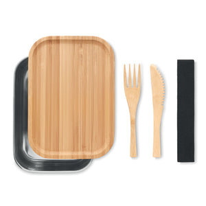 Eko poslovni pokloni | Promotivna kutija za ručak od čelika i bambusa, za tisak loga
