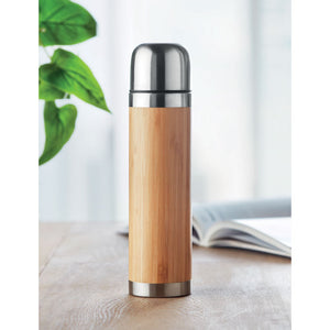 Promotivna teermos boca od nehrđajućeg čelika i bambusa, 400 ml | Poslovni pokloni
