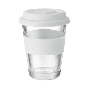 Promotivna staklena šalica za kavu 350ml bijele boje | Poslovni pokloni | Promo pokloni