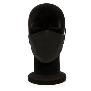 Eko poslovni pokloni | Reklamna dvoslojna pamučna maska za lice s podesivim vezicama, crne boje