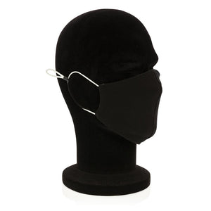Eko poslovni pokloni | Promo dvoslojna pamučna maska za lice s podesivim vezicama, crne boje