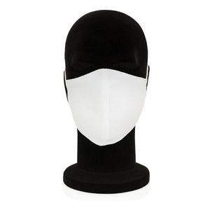 Eko poslovni pokloni | Promotivna dvoslojna pamučna maska za lice s podesivim vezicama, bijele boje, za tisak loga