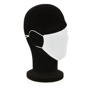 Eko poslovni pokloni | Reklamna dvoslojna pamučna maska za lice s podesivim vezicama, bijele boje