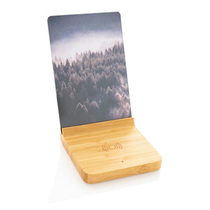 5W bežični punjač od bambusa s okvirom za slike | Poslovni pokloni