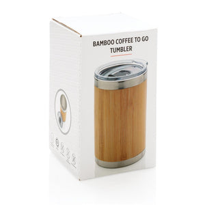 Promotivna Coffee to go šalica od bambusa, 270ml, poklon kartonska kutija | Poslovni pokloni