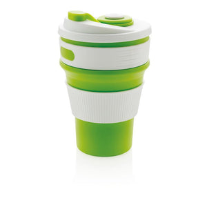 Promotivna sklopiva silikonska šalica, 350ml, zelene boje | Poslovni pokloni