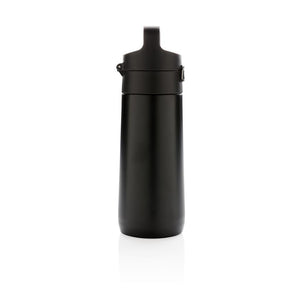 Promidžbena vakuumska termos boca sa zaključavanjem, crne boje | Poslovni pokloni