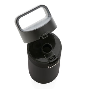 Promotivna vakuumska termos boca sa zaključavanjem, crne boje | Poslovni pokloni i reklamni artikli s tiskom