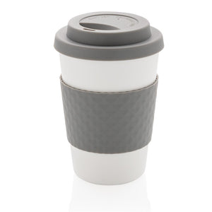 Promotivna šalica za kavu za višekratnu upotrebu 270 ml sive boje | Poslovni pokloni