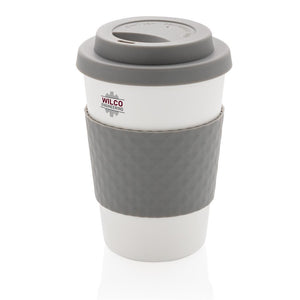 Promotivna šalica za kavu za višekratnu upotrebu 270 ml sive boje za tisak logotipa | Poslovni pokloni