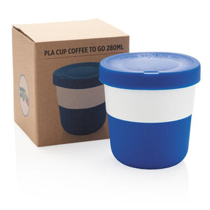 Reklamna coffe to go šalica od PLA biorazgradive plastike plave boje | Poslovni pokloni | Promo pokloni