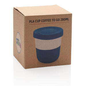 Promotivna coffe to go šalica od PLA biorazgradive plastike plave boje u poklon kutiji | Poslovni pokloni | Promo pokloni