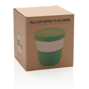 Reklamna coffe to go šalica od PLA biorazgradive plastike zelene boje | Poslovni pokloni | Promo pokloni