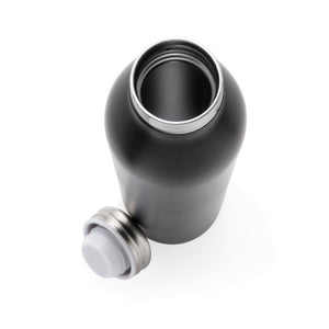Promidžbena nepropusna vakuumska  boca izolirana bakrom srebrna crne boje | Poslovni pokloni | Promo pokloni | Reklamni pokloni | Promidžbeni pokloni