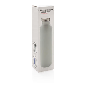 Promotivna nepropusna vakuumska  boca izolirana bakrom bijele boje u poklon kutiji | Poslovni pokloni | Promo pokloni